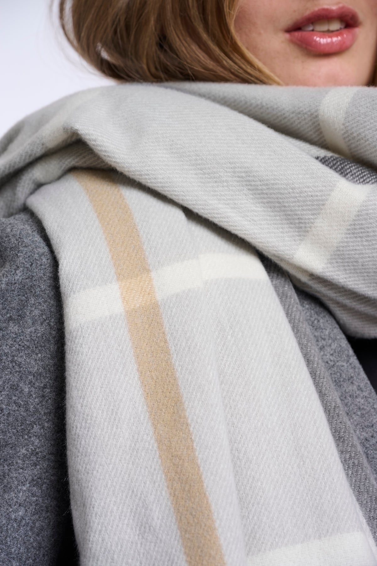 Loet Scarf Light Grey Check