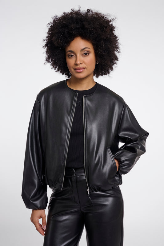 Lomee Faux Leather Blouson Jacket
