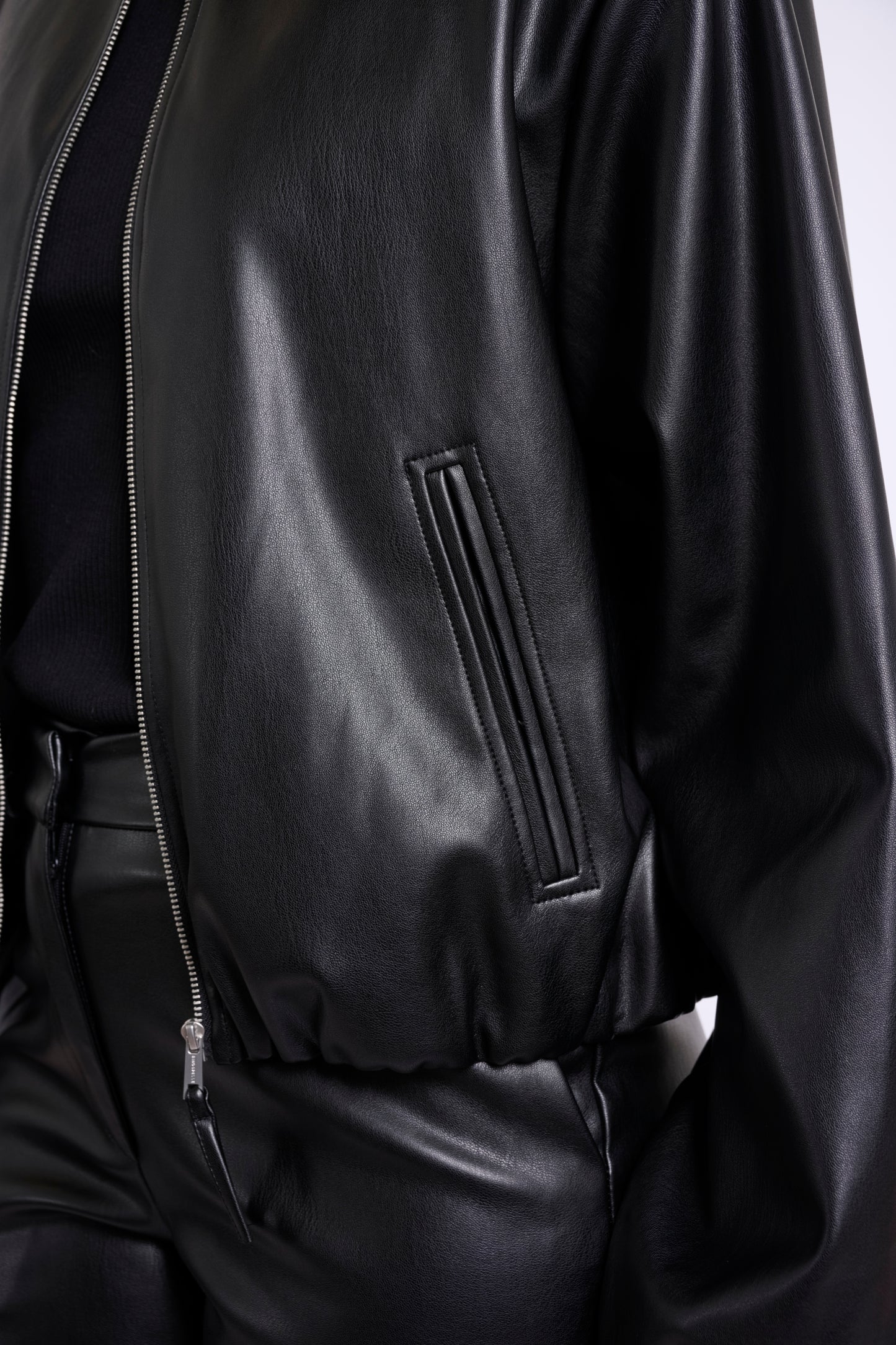 Lomee Faux Leather Blouson Jacket