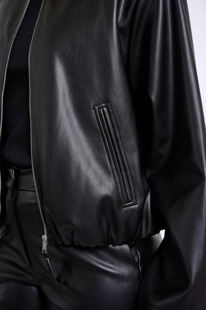Lomee Faux Leather Blouson Jacket