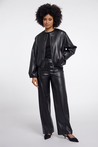 Lomee Faux Leather Blouson Jacket
