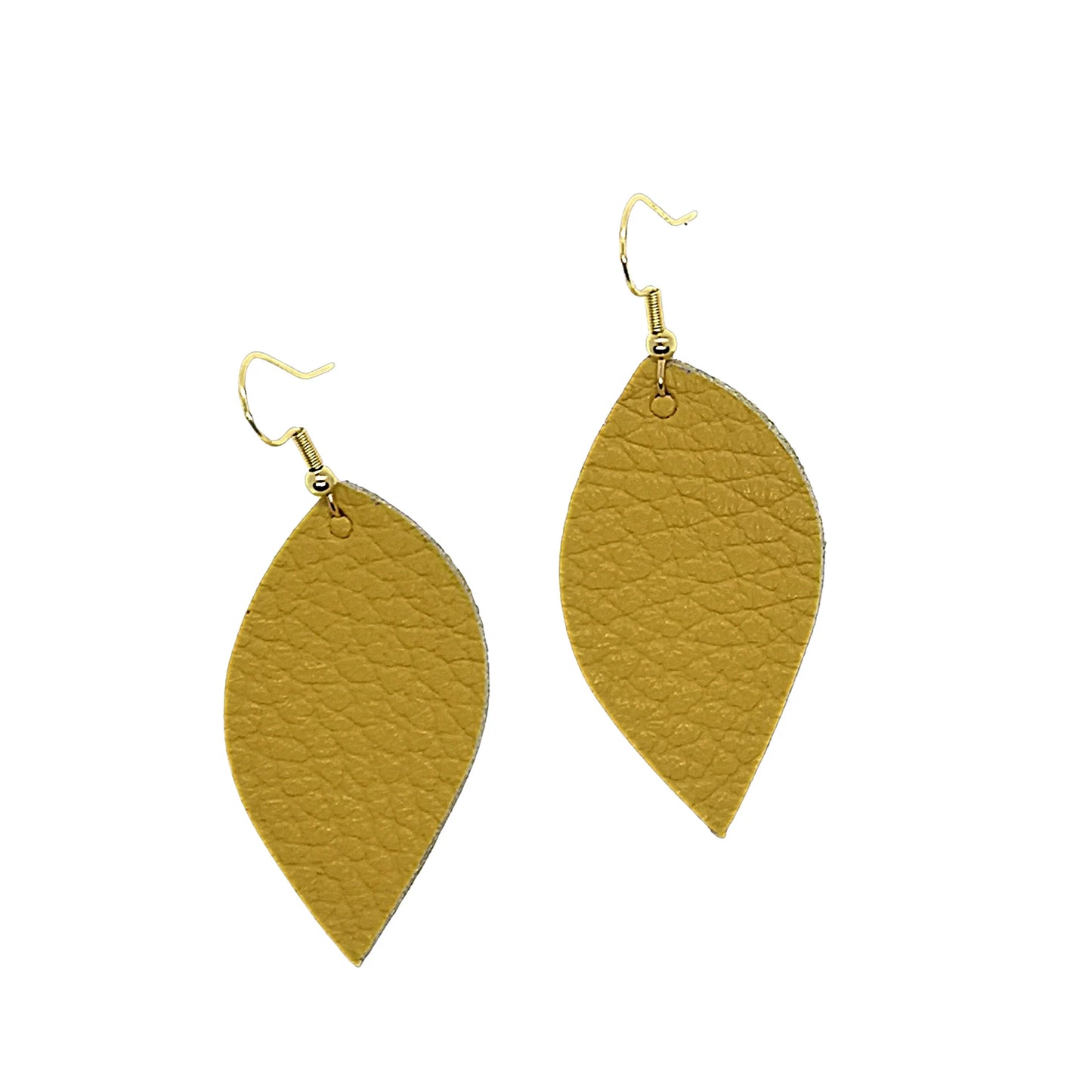 Small Leaf Earrings Mustard