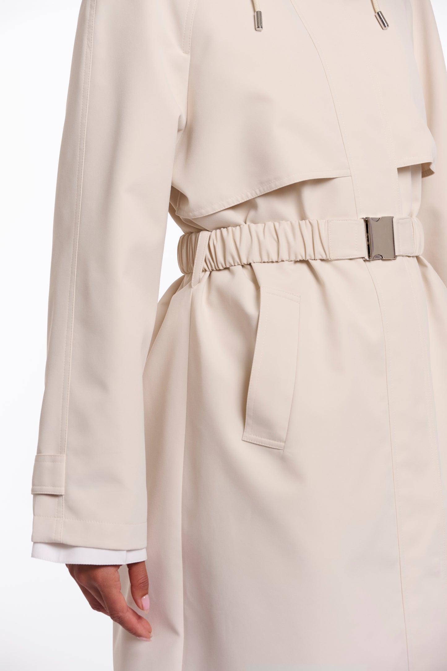 Natalie Hooded Parka with Belt Birch