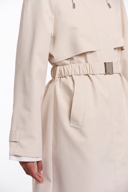 Natalie Hooded Parka with Belt Birch