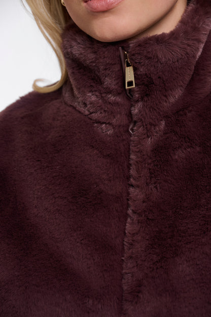 NIkki Faux Fur Waiscoat Chocolate Bean