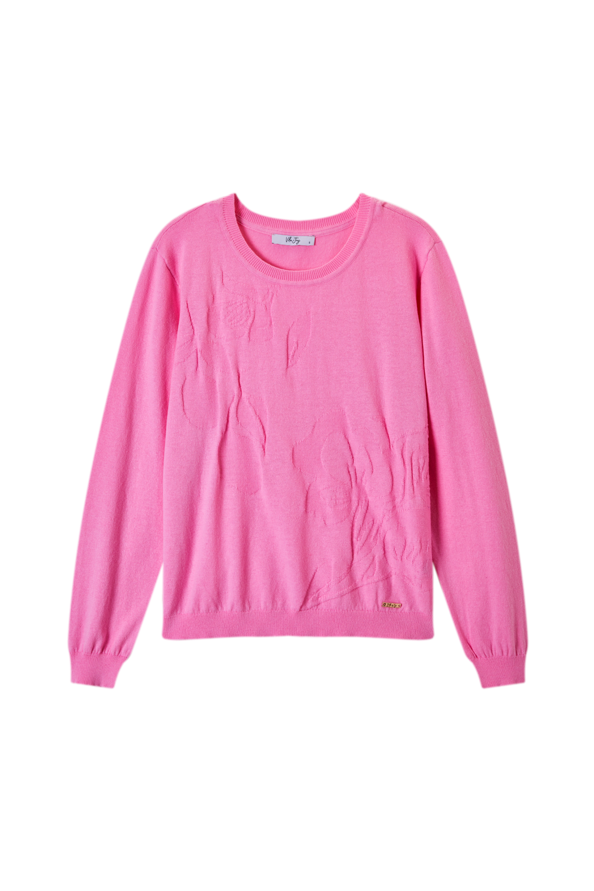 Antonia-L-12-E Pink Plain Flower Jumper