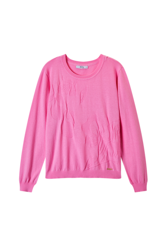 Antonia-L-12-E Pink Plain Flower Jumper