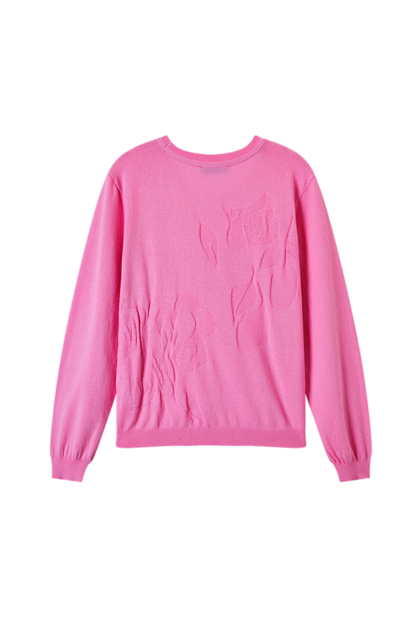 Antonia-L-12-E Pink Plain Flower Jumper