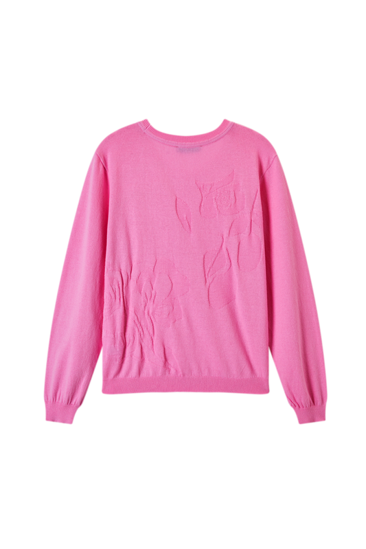 Antonia-L-12-E Pink Plain Flower Jumper