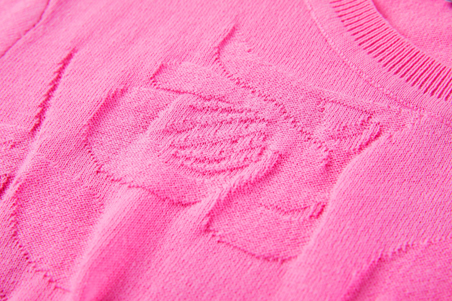 Antonia-L-12-E Pink Plain Flower Jumper