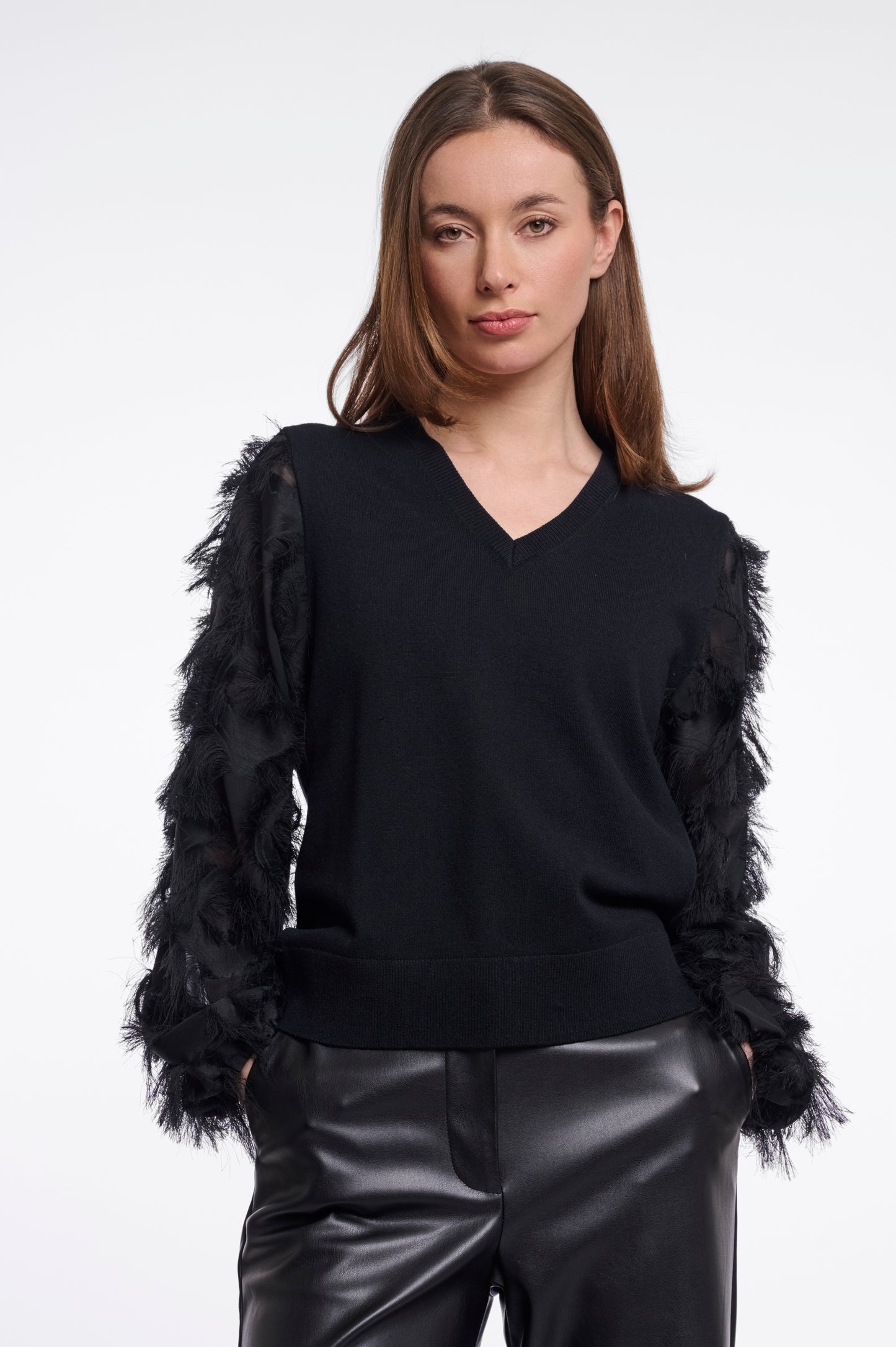 Rhode Knitted Pullover with Fancy Long Sleeves