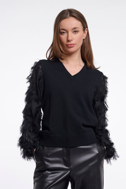 Rhode Knitted Pullover with Fancy Long Sleeves