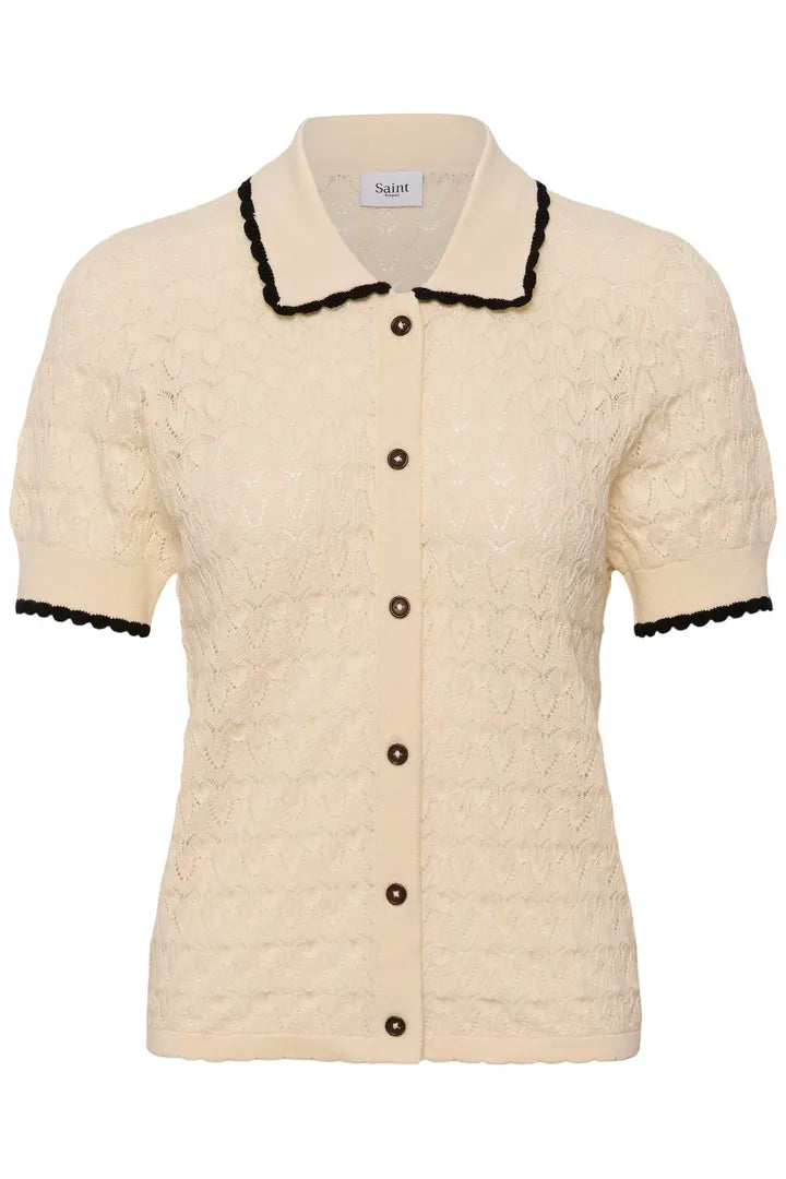 RonetteSZ Polo Cardigan Style Turtledove Top