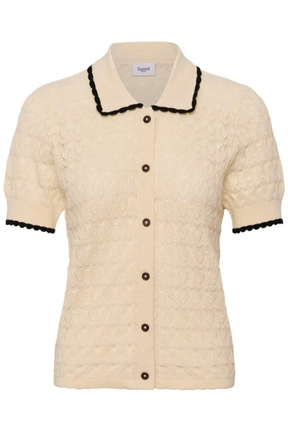 RonetteSZ Polo Cardigan Style Turtledove Top