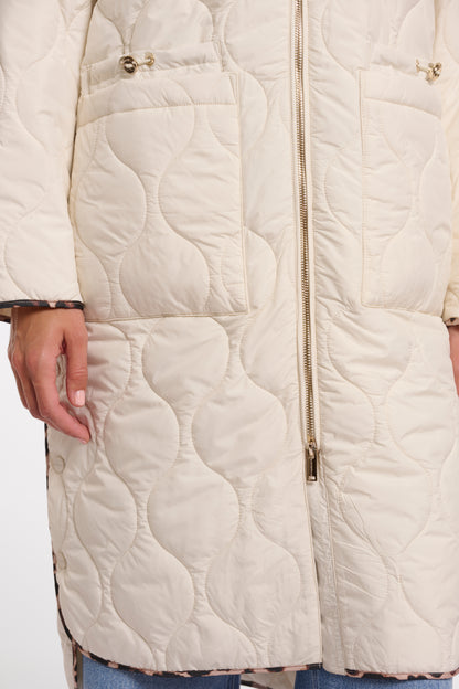 Ronja Long Light Quilted Coat Birch