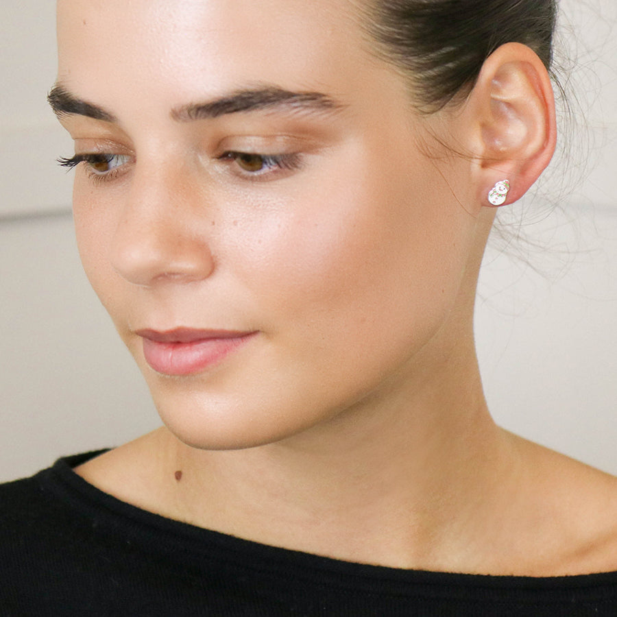 Sterling Silver Xmas Snowmen Earrings