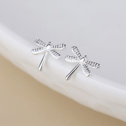 Sterling Silver Dragonfly Stud Earrings
