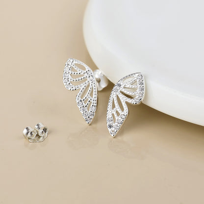 Sterling Silver Butterfly Wing Earrings