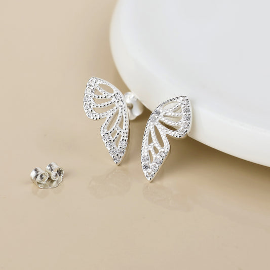 Sterling Silver Butterfly Wing Earrings