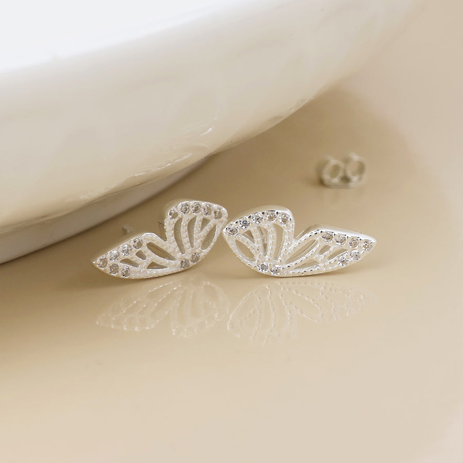 Sterling Silver Butterfly Wing Earrings