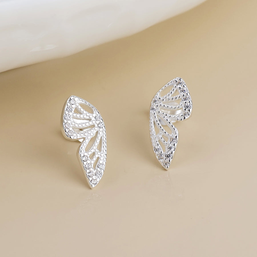 Sterling Silver Butterfly Wing Earrings