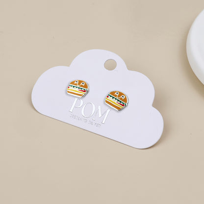 Sterling Silver Burger Studs