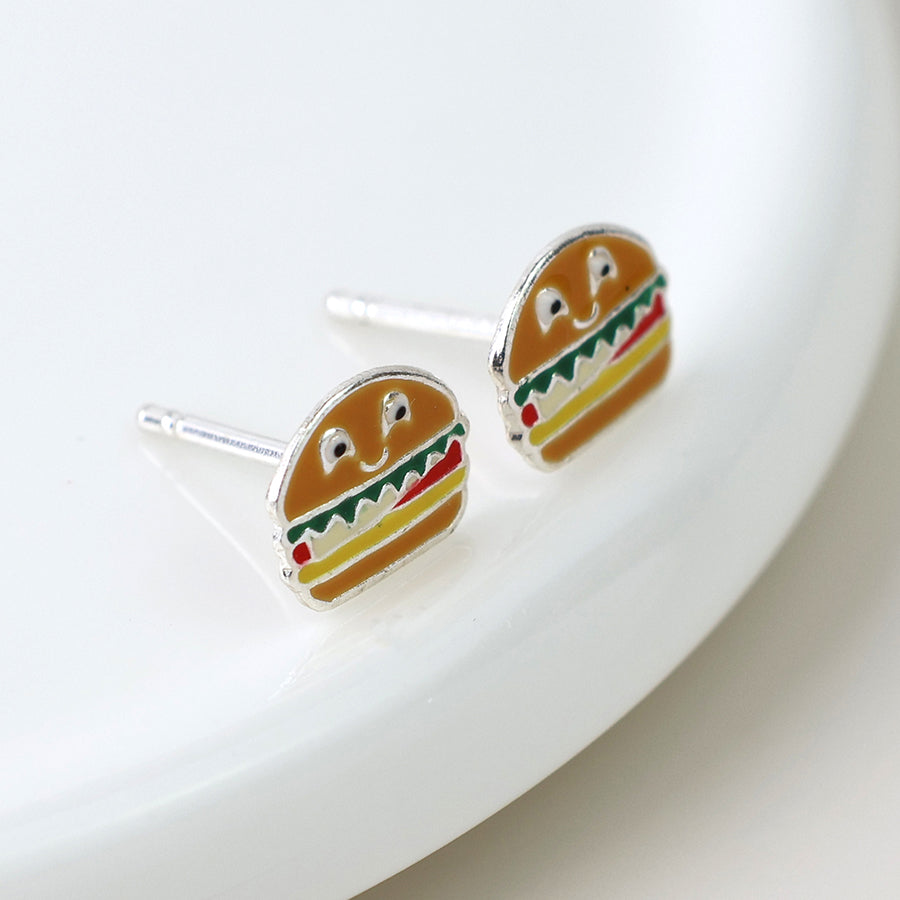 Sterling Silver Burger Studs