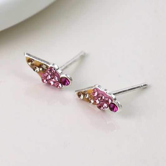 Sterling Silver Crystal Ice Cream Studs