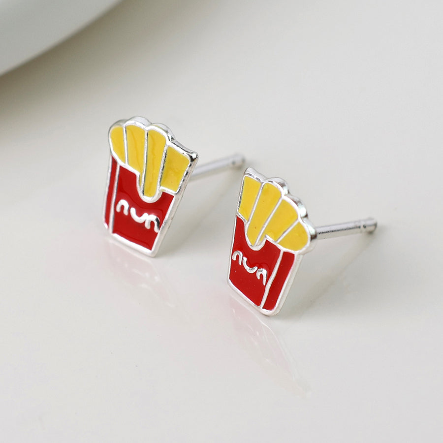 Sterling Silver French Fries Studs