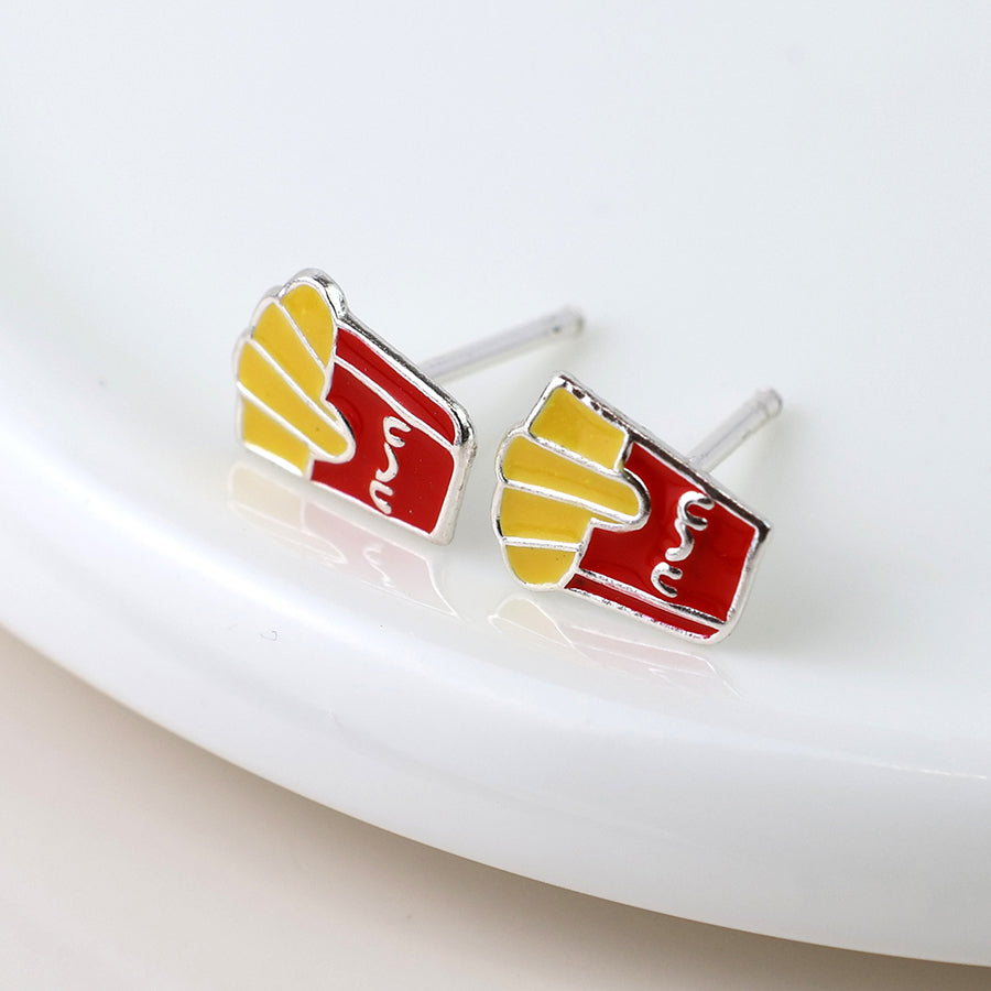 Sterling Silver French Fries Studs