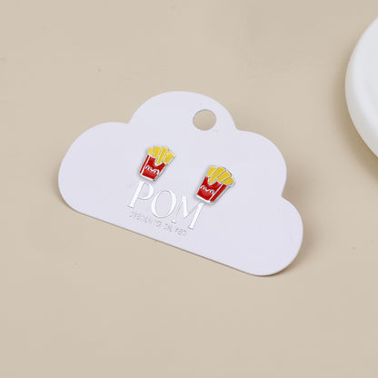 Sterling Silver French Fries Studs