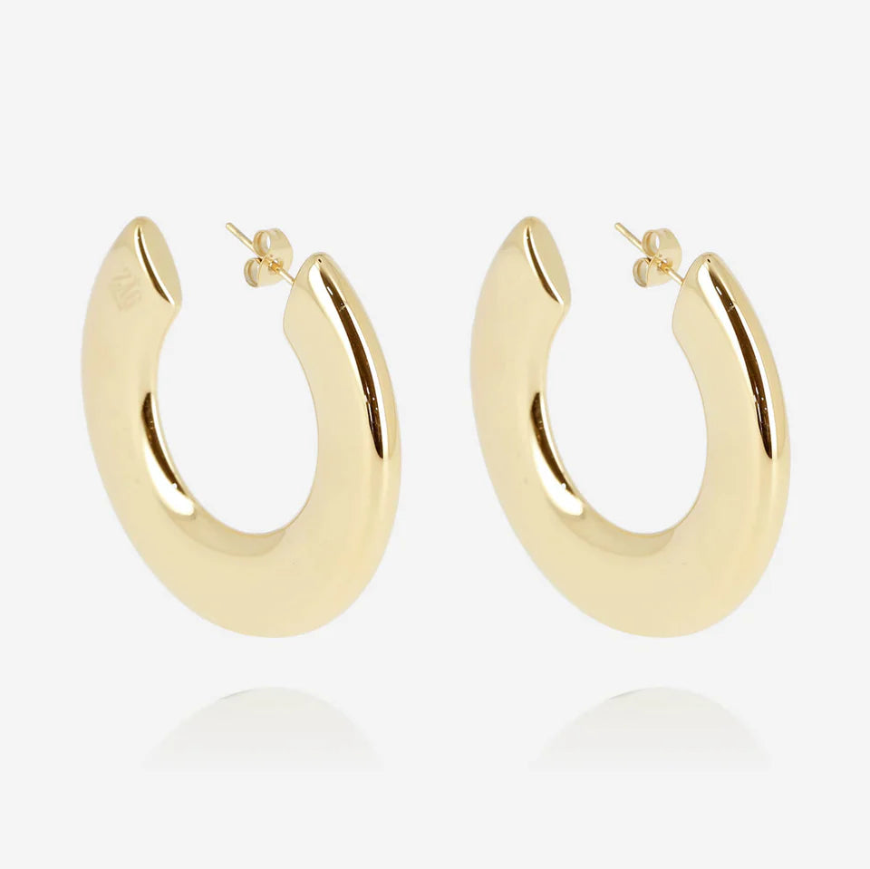 Large Flat Hoop Earrings