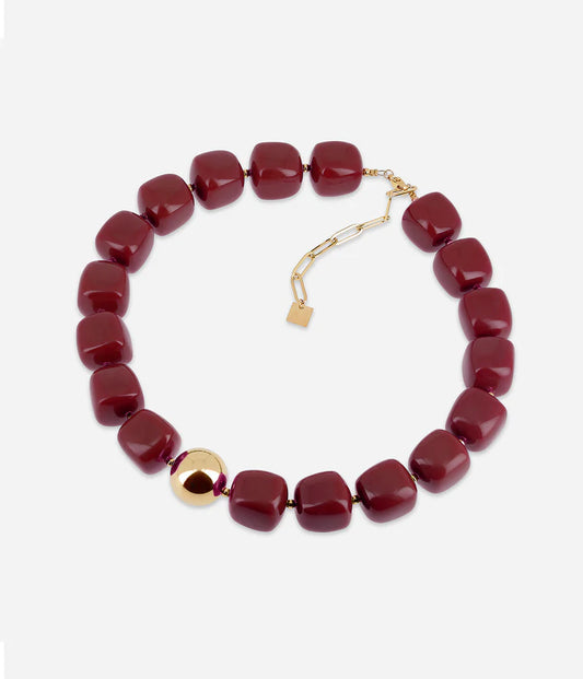 Laios Necklace Dark Red
