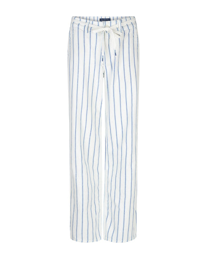 Colette Linen/Co Stripe Cobalt Wide Leg Trousers