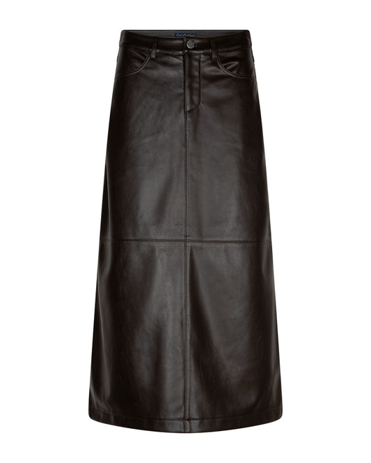 Alina Faux Leather Skirt Espresso