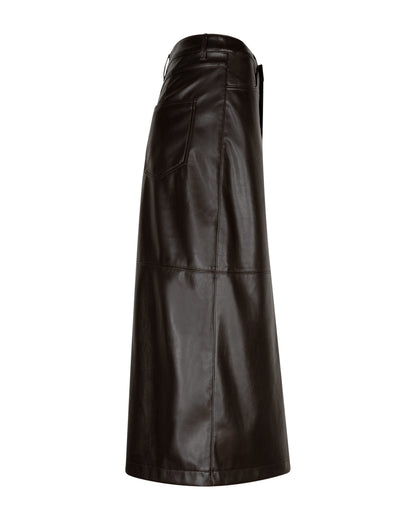 Alina Faux Leather Skirt Espresso