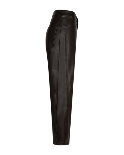 Caitlina Faux Leather Trousers Espresso L28