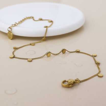 Gold Plated Stainless Steel Tiny Disc Bracelet