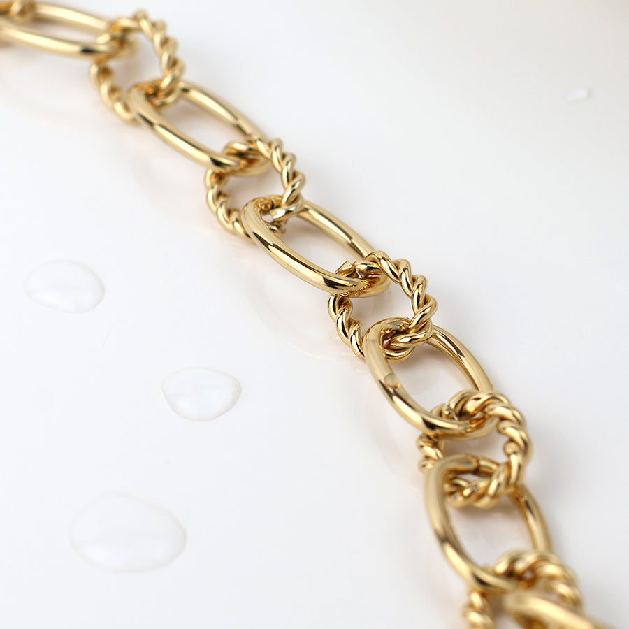 Gold Plated Stainless Steel Twist Link Bracelet
