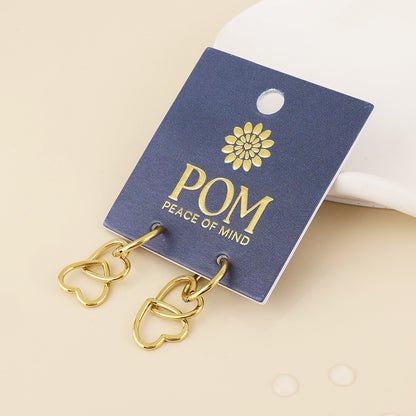 Lochie Stainless Steel Gold Plated Linked Hearts Hoop Earrings