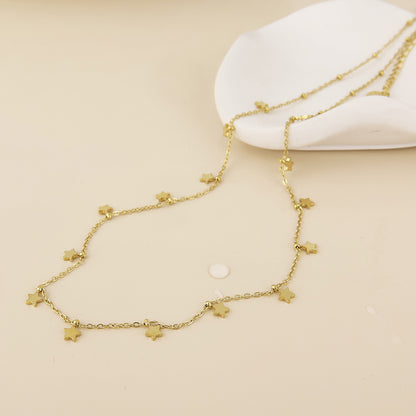 Starry Stainless Steel Gold Plated Little Stars Necklace