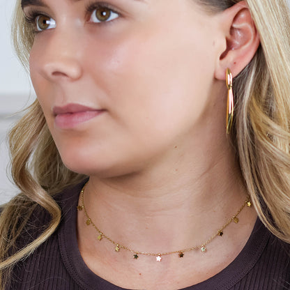 Starry Stainless Steel Gold Plated Little Stars Necklace
