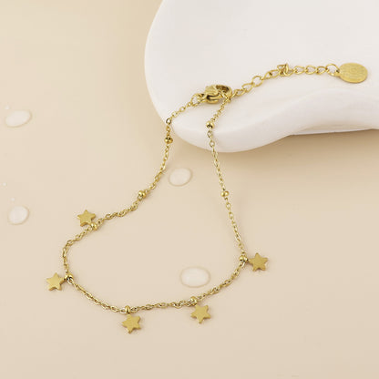 Starry Stainless Steel Gold Plated Little Stars Bracelet