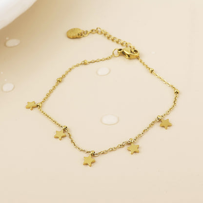 Starry Stainless Steel Gold Plated Little Stars Bracelet