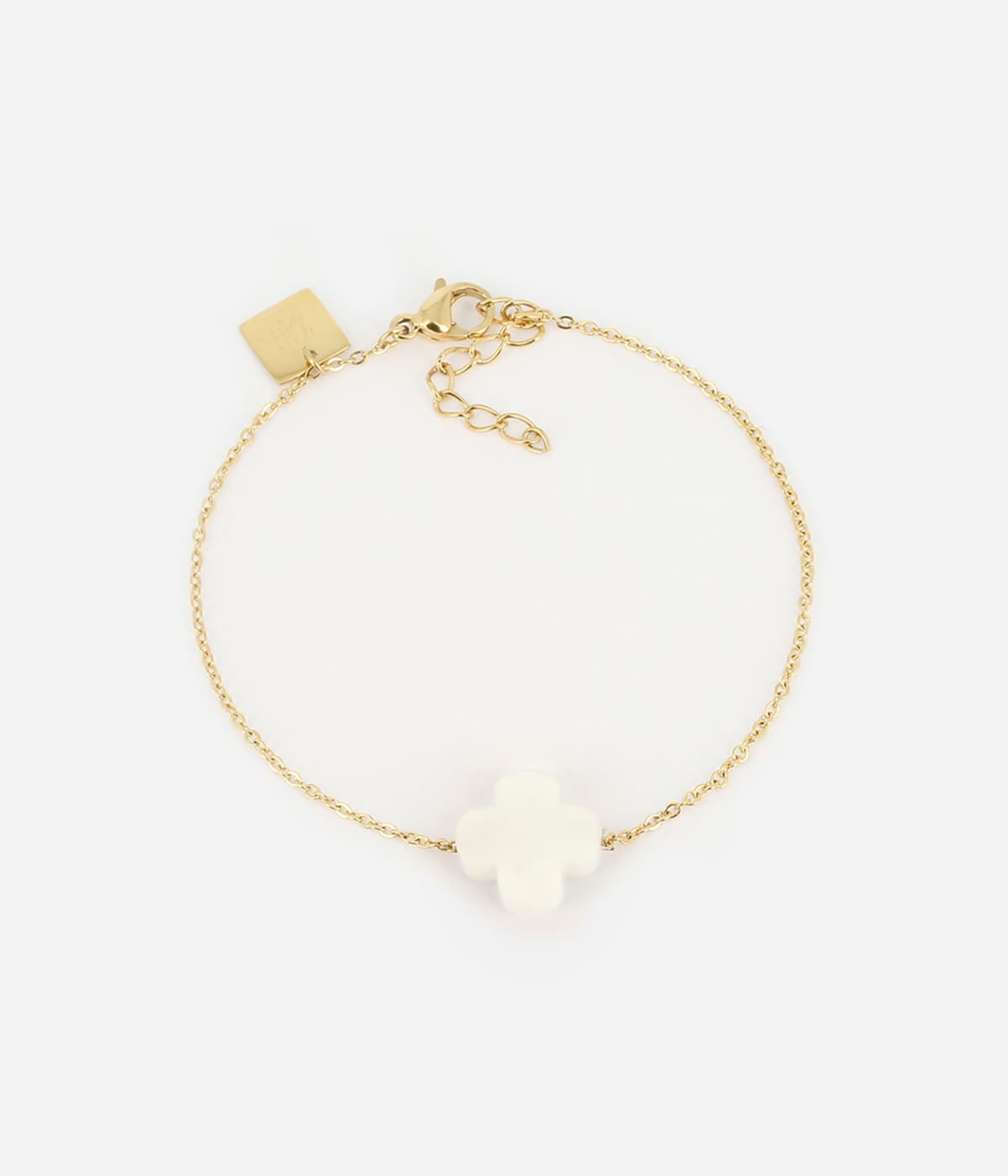 White Clover Gold Bracelet