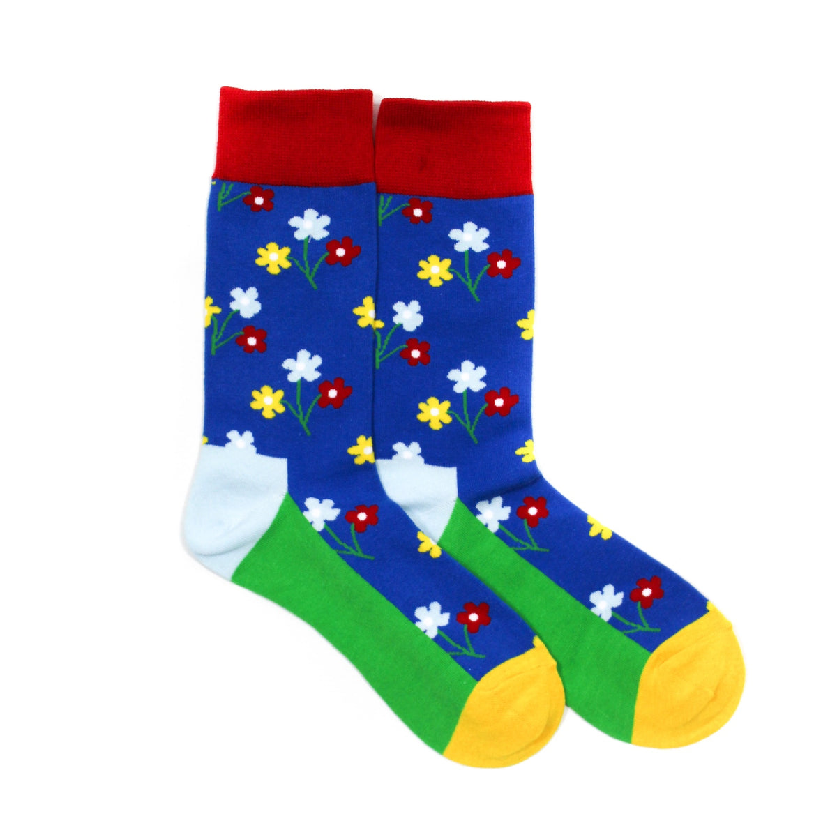 Lucky Pair Socks - Colourful Daisy Flower