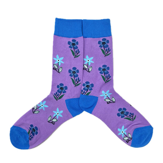 Lucky Pair Socks - Purple Flowers