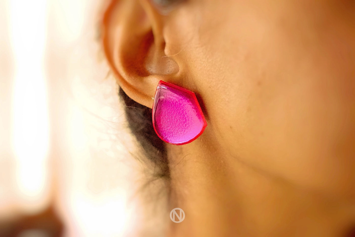 Electric Statement Stud Earrings Pink