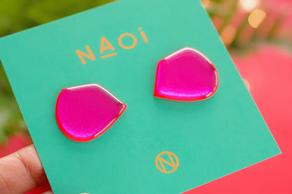 Electric Statement Stud Earrings Pink