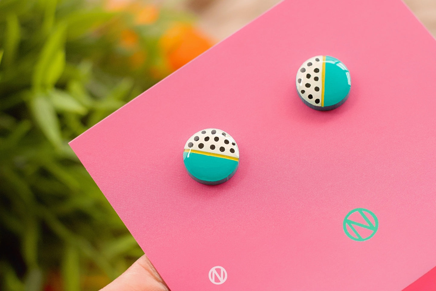 Blithe Stud Earrings Blue/Monochrome